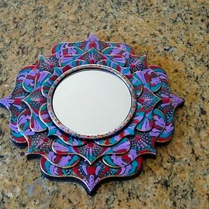 Hand Painted Mandala Mirror or Table Top Decor